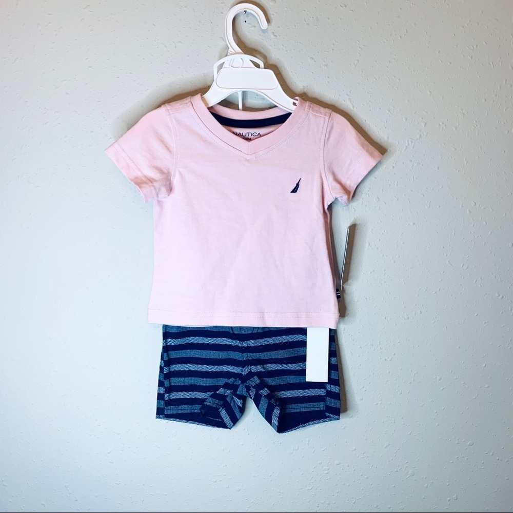 Nautica 2 Piece Baby Girl Set Tee&Shorts/3-6M/NWT